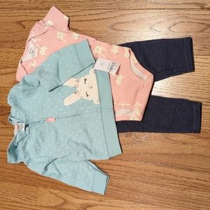 NWT Carter's baby girl 3 piece bunny outfit